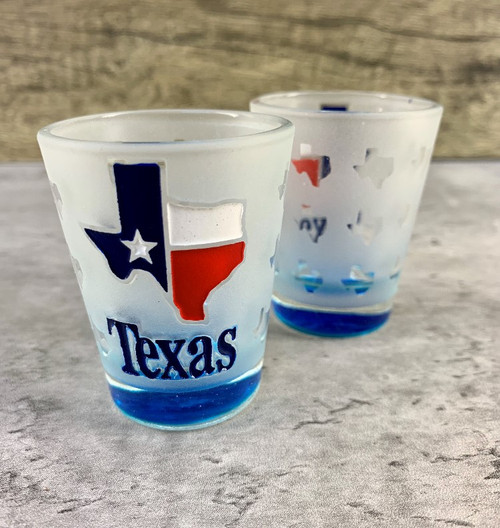 Shot Glass Etched Texas