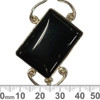 Diagonal Flat Onyx Sterling Silver Pendant