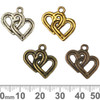 Double Heart Metal Charms
