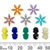 12mm Small Mixed Opaque Sunburst Acrylic Beads