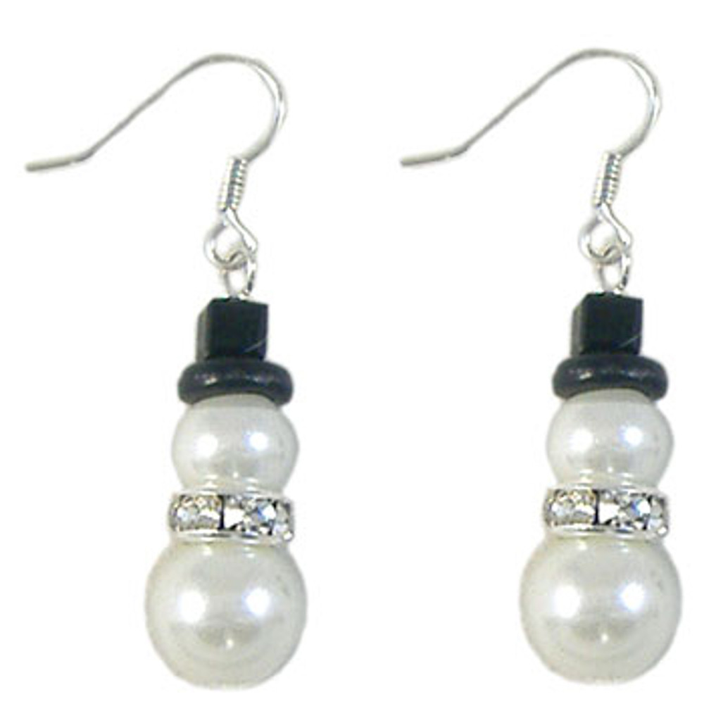 Glass Pearl Snowman Earrings: Project Instructions