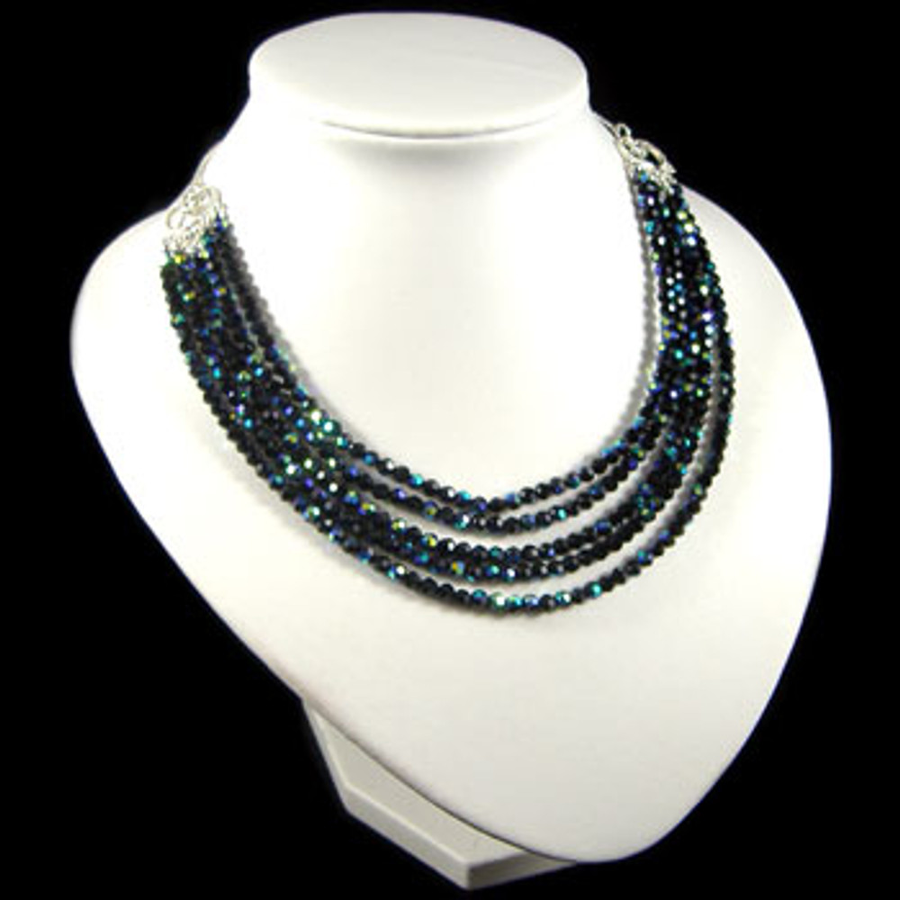Multi Strand Black AB Crystal Necklace: Project Instructions