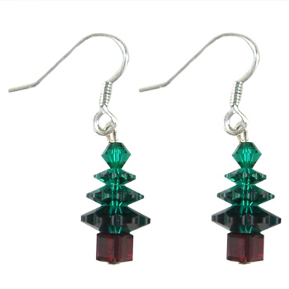 Emerald Swarovski Christmas Crystal Earrings: Project Instructions