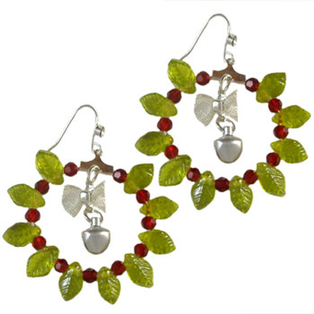 Christmas Wreath Hoop Earrings: Project Instructions