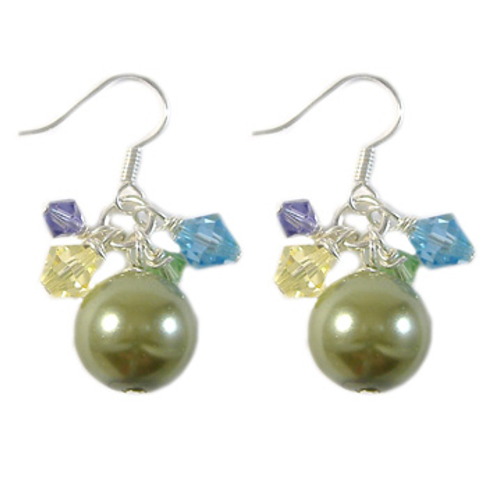 Green Pearl & Crystal Earrings: Project Instructions