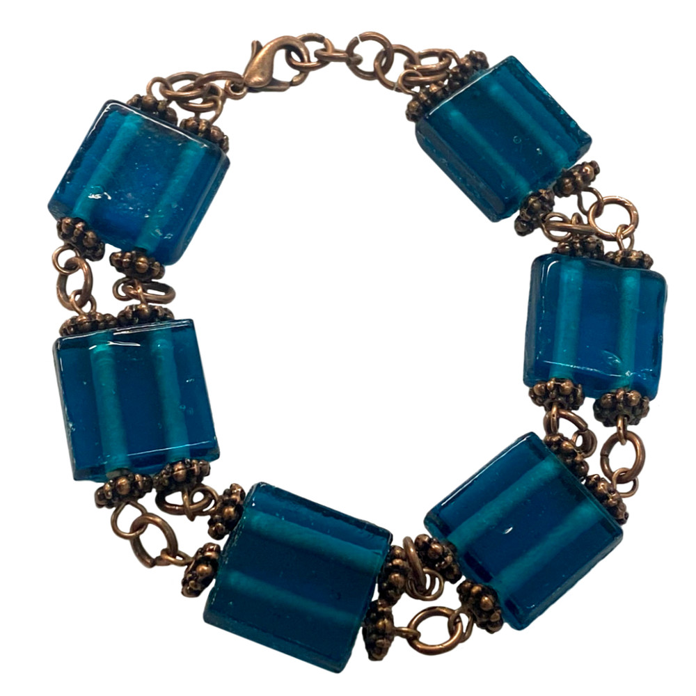 Teal Spirit 2 Strand Chain Bracelet: Project Instructions