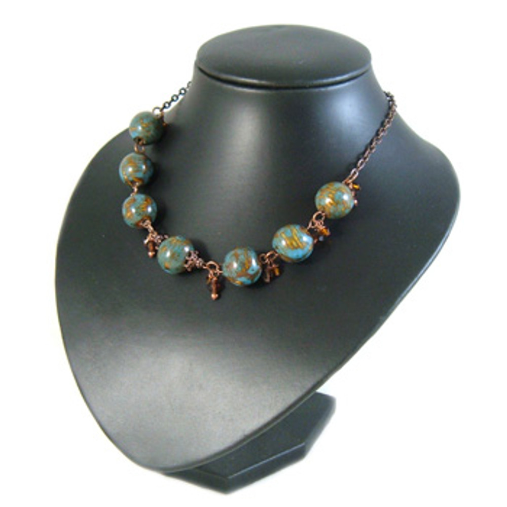 Blue/Brown Charm Necklace: Project Instructions