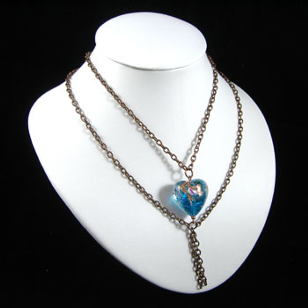 Multi Strand Blue Heart Chain Necklace: Project Instructions