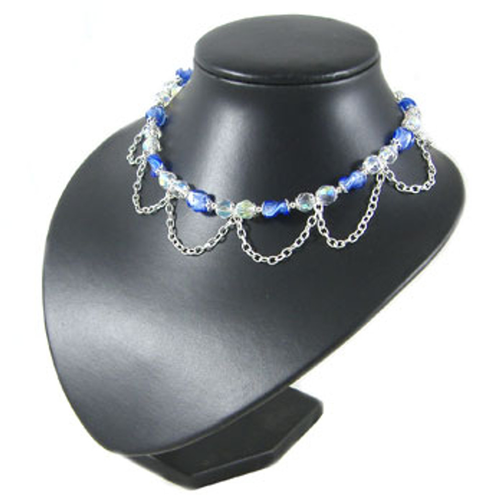 Long Blue Seed Bead Necklace: Project Instructions