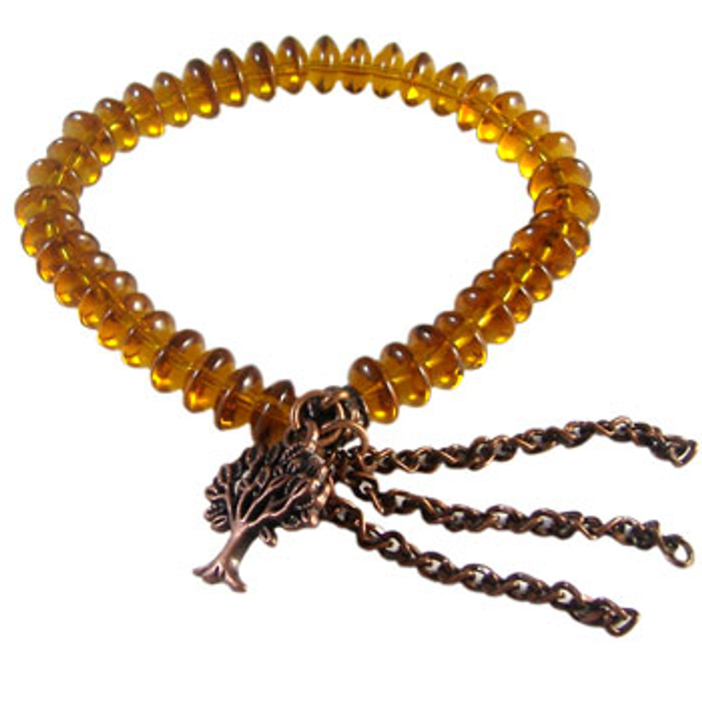 Amber Charm Tassel Elastic Bracelet: Project Instructions