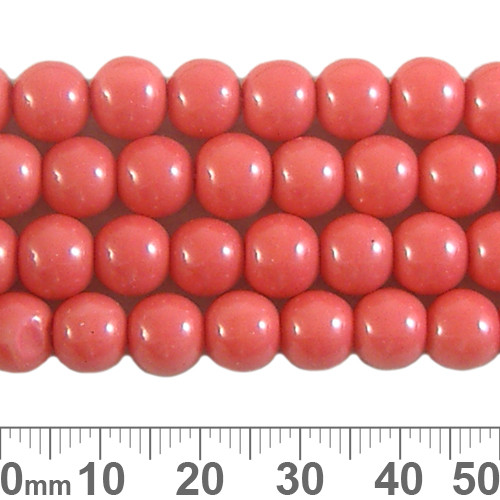 8mm Coral Glass Bead Strands
