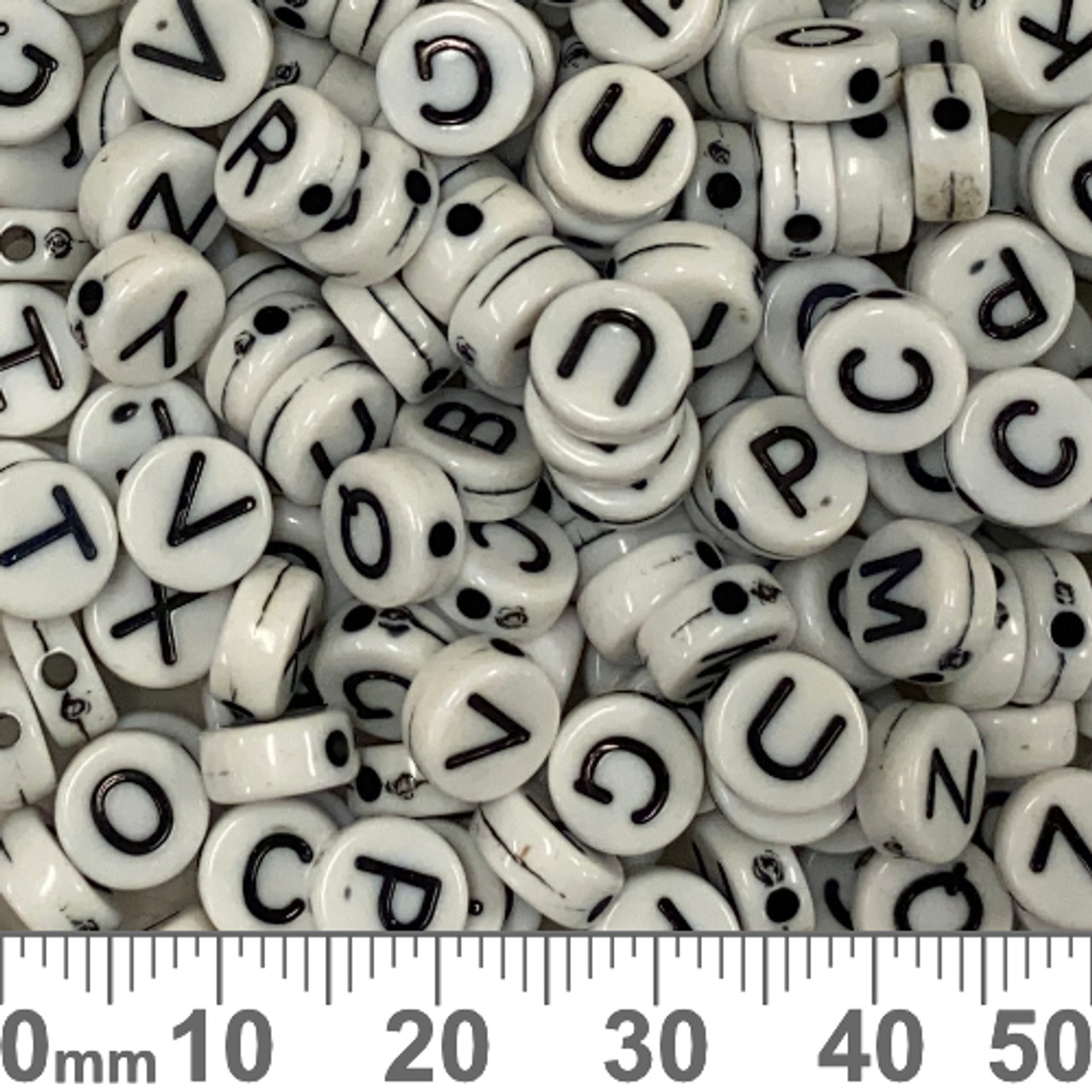6mm Silver Acrylic Letter Cube Beads, Word Bead, Alphabet Bead