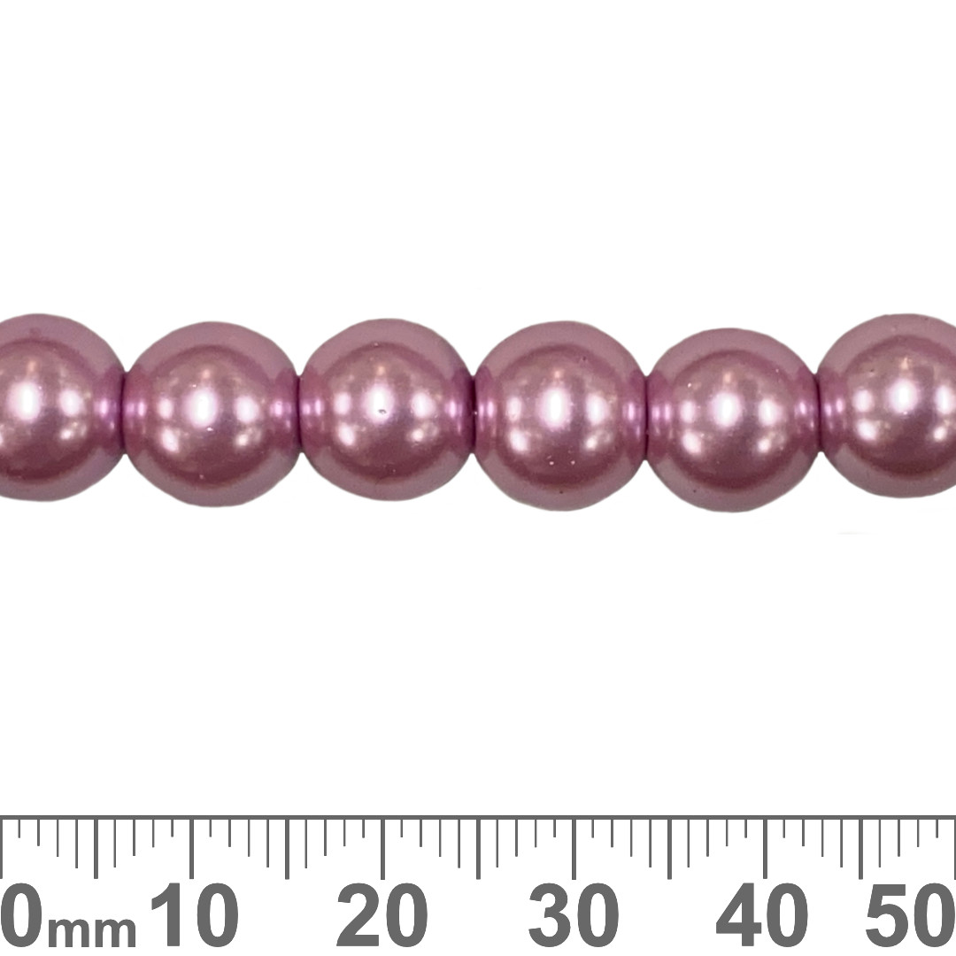 10mm Powder Pink Glass Pearl Bead Strands