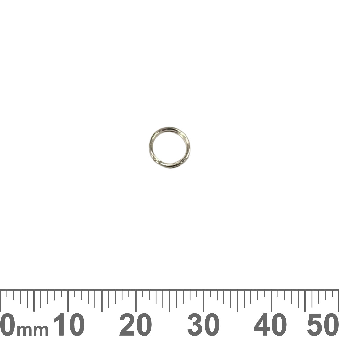 thumbnail image 2 of 5 Pieces Solid 925 Sterling Silver Round Double Split Jump Rings - 6mm For Jewelry Making 2 of 5