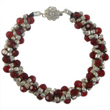 Silver & Red Beaded Kumihimo Bracelet: Project Instructions