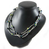 Black/Silver Twist Tube Necklace: Project Instructions