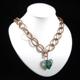 Copper & Teal Heart Chain Necklace: Project Instructions