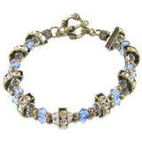 Blue and Bronze Diamante Spacer Bracelet: Project Instructions