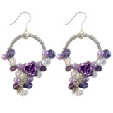 Purple Crystal and Rose Earrings: Project Instructions