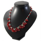 Red Flower Drop Necklace: Project Instructions