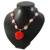 Red Resin Flower Necklace: Project Instructions
