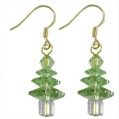 Peridot Swarovski Christmas Crystal Earrings: Project Instructions