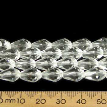 CLEARANCE Clear 11mm Teardrop Glass Crystal Strands