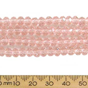 Dusky Pink 6mm Rondelle Glass Crystal Strands