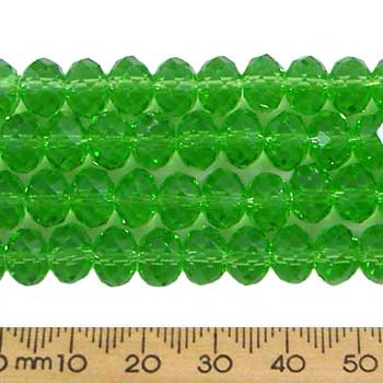 Chrysolite Green 8mm Rondelle Glass Crystal Strands