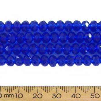 Dark Indigo Blue 6mm Rondelle Glass Crystal Strands