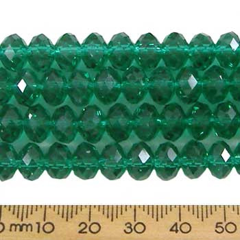Teal Green 8mm Rondelle Glass Crystal Strands