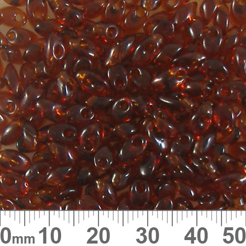 Transparent Dark Topaz Long Magatama Beads