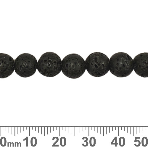Black Lava Rock 8mm Round Beads