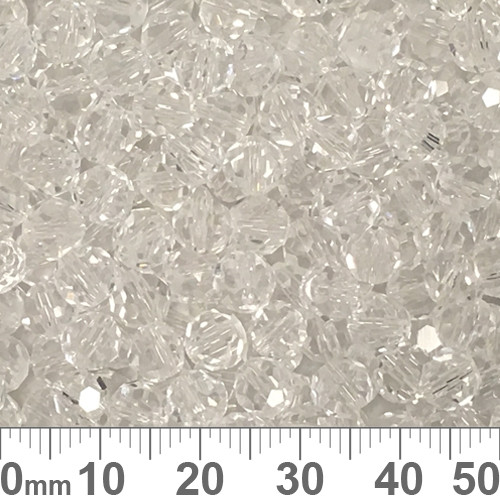 BULK Clear 6mm Round Faceted Glass Crystal Beads