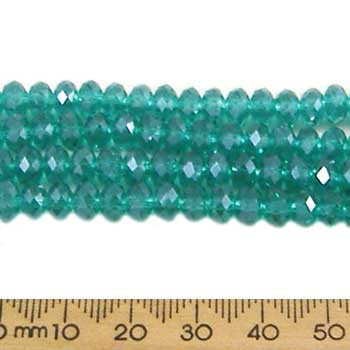 Teal Green 6mm Rondelle Glass Crystal Strands