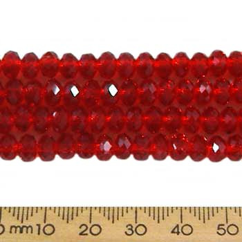 Dark Siam Red 5mm Rondelle Glass Crystal Strands