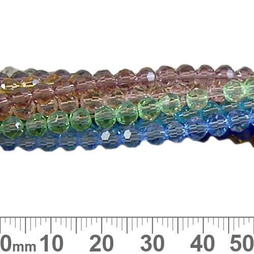 BULK Mixed 4mm Round Glass Crystal Strands