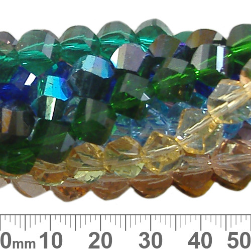 BULK Mixed 7mm Helix Glass Crystal Strands