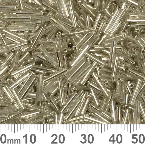 Clear S/L 9mm Bugle Beads Clear S/L 9mm Bugle Beads