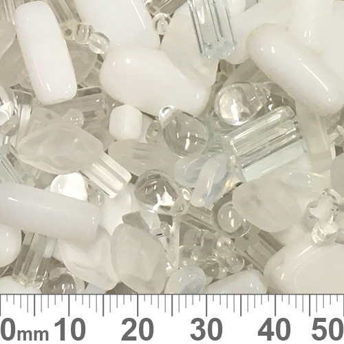 White Czech Glass Bead Mix