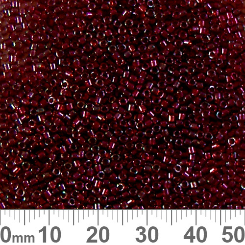 11/0 Transparent Gold Luster Red Delica Seed Beads