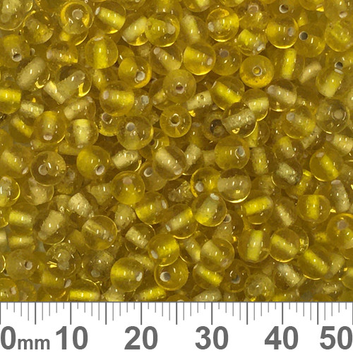 Yellow 4mm Round Glass Beads