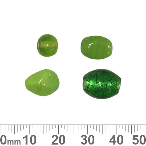 Bright Green Glass Bead Mix