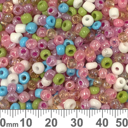 6/0 Opaque Pastel Rainbow Seed Beads