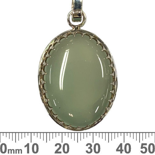 Chalcedony Claw Oval Sterling Silver Pendant