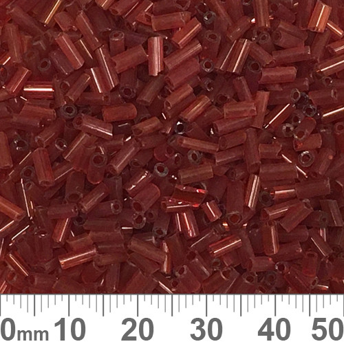 Blood Red 4mm Glass Bugle Beads