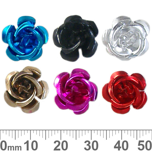 15mm Colourful Metal Rose