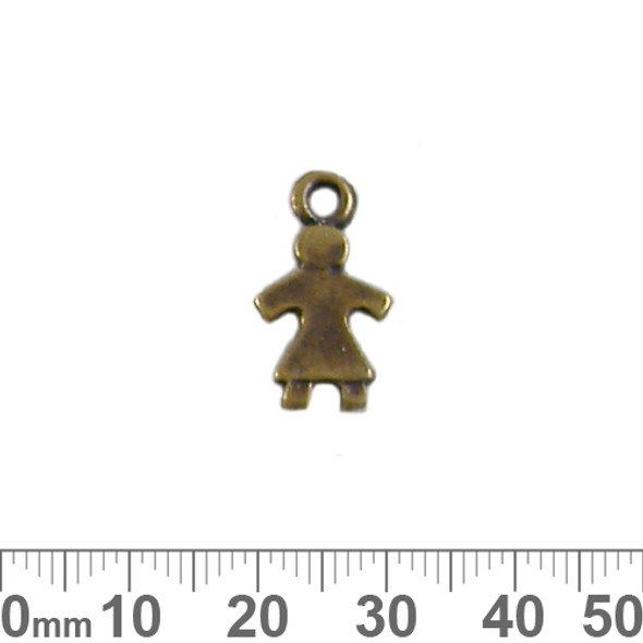 19mm Flat Girl Metal Charms