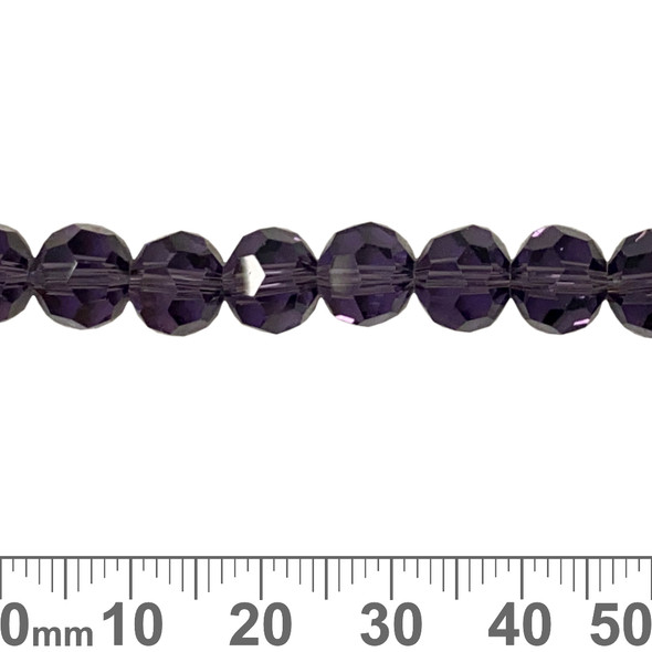 Tanzanite Purple 8mm Round Glass Crystal Strands