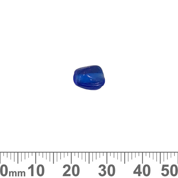 Dark Blue 10mm Rounded Rectangle Glass Beads